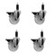 Service Caster 4'' Nylon Swivel 1-1/8'' Expanding Stem Caster Set with Brake, 4PK SCC-EX20S414-NYS-PLB-118-4 - alternate 1
